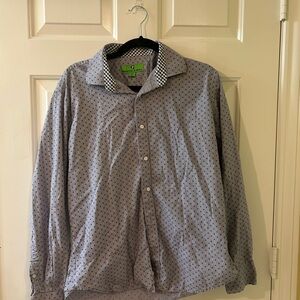 Men's Gray Polka Dot Shirt